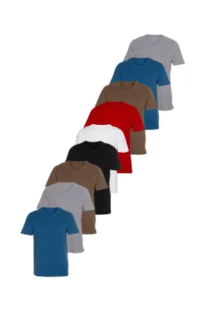 Basic V-Neck T-shirts - Package Deal (9 pcs.)