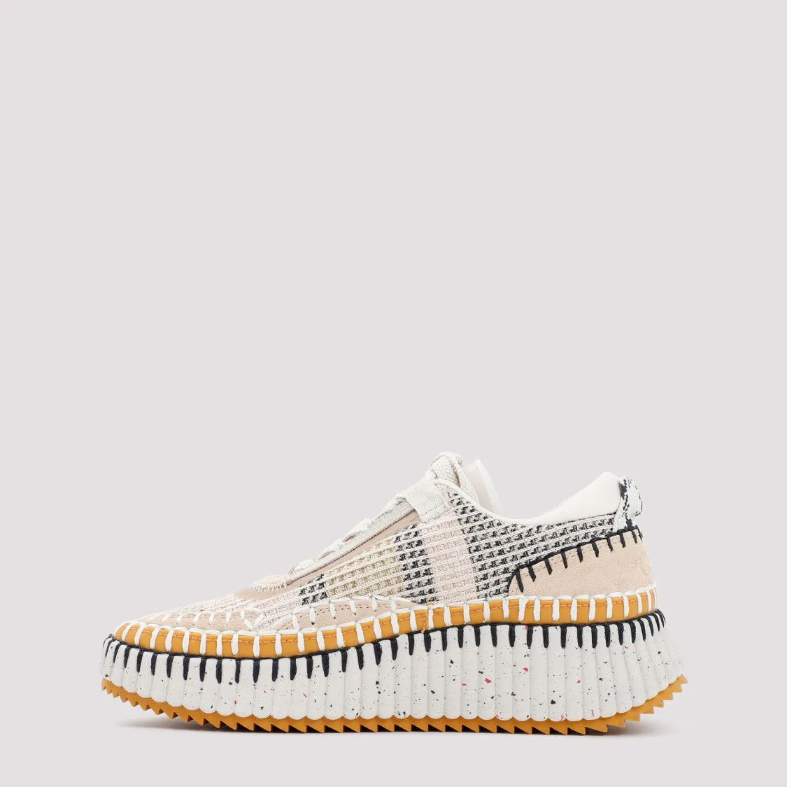Beige Nama Sneakers With Hand-Stitched Details