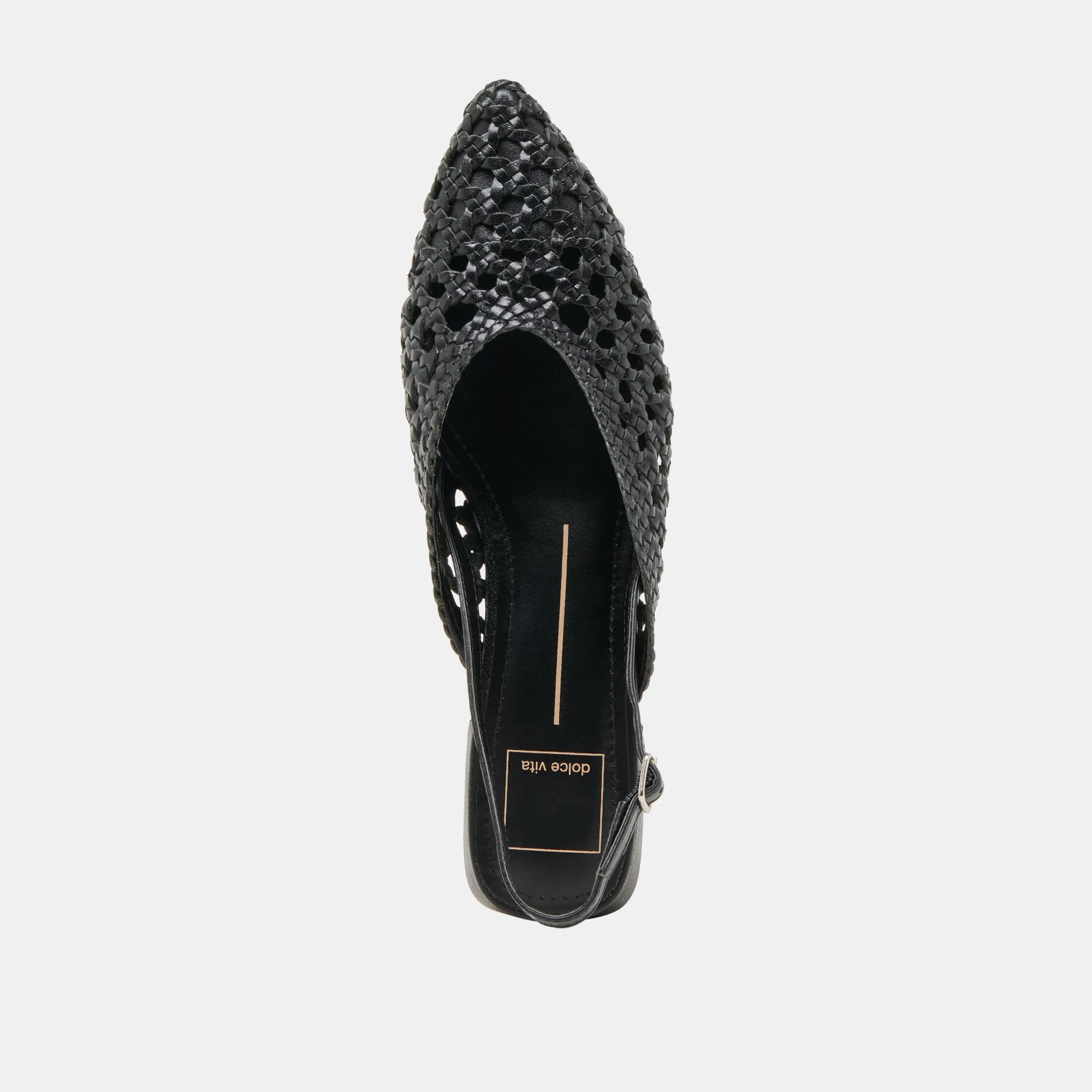 BIRDIE FLATS BLACK WOVEN LEATHER Dolce Vita