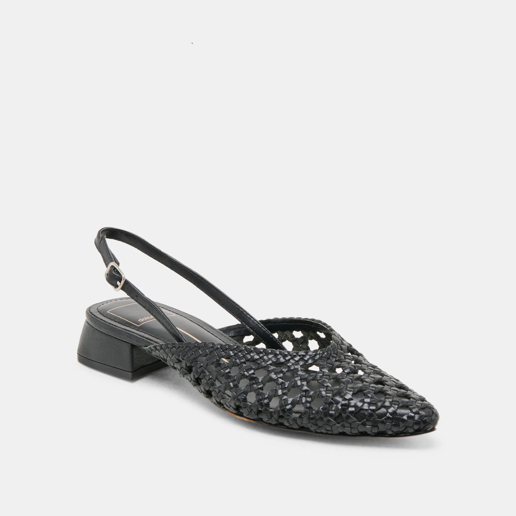 BIRDIE FLATS BLACK WOVEN LEATHER Dolce Vita