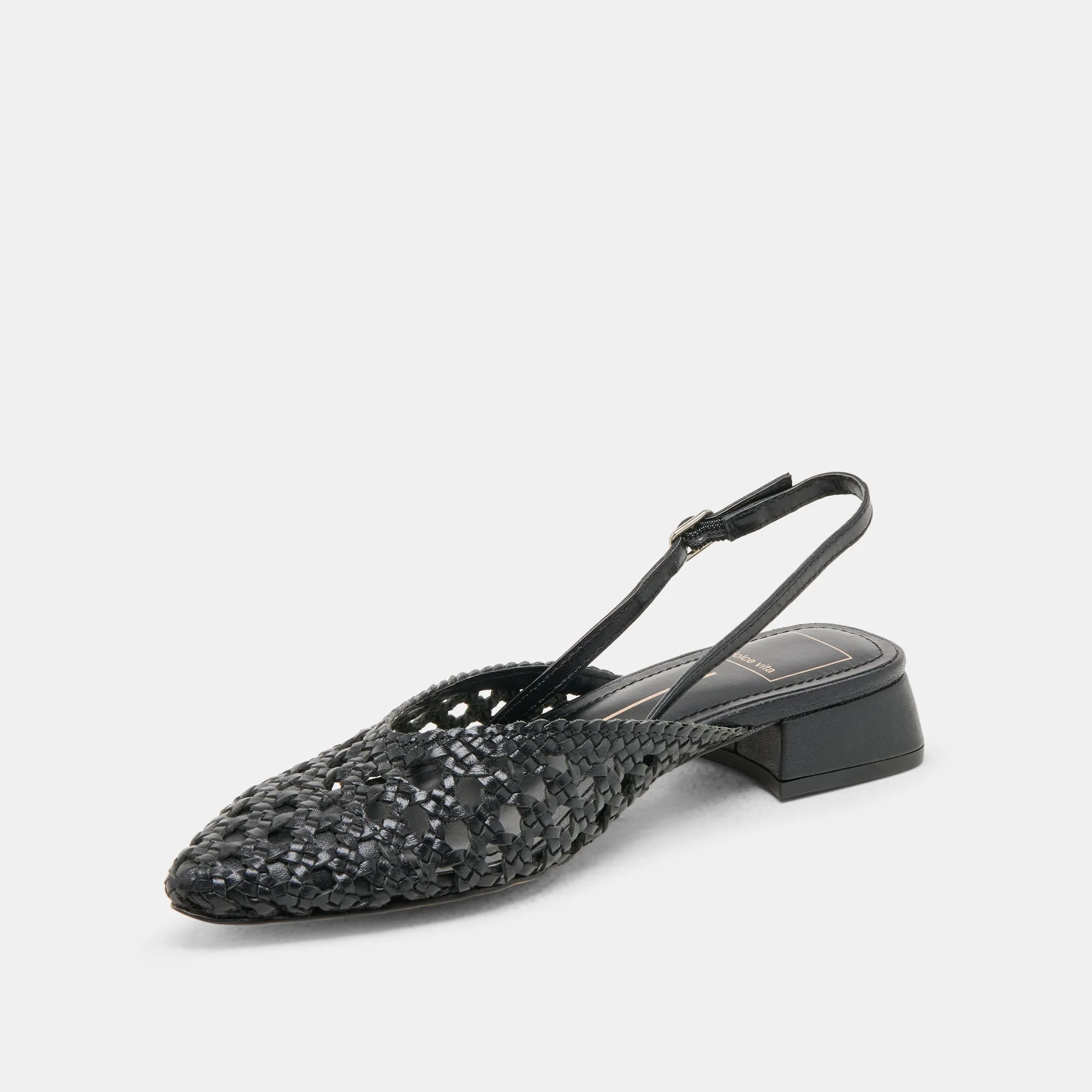 BIRDIE FLATS BLACK WOVEN LEATHER Dolce Vita