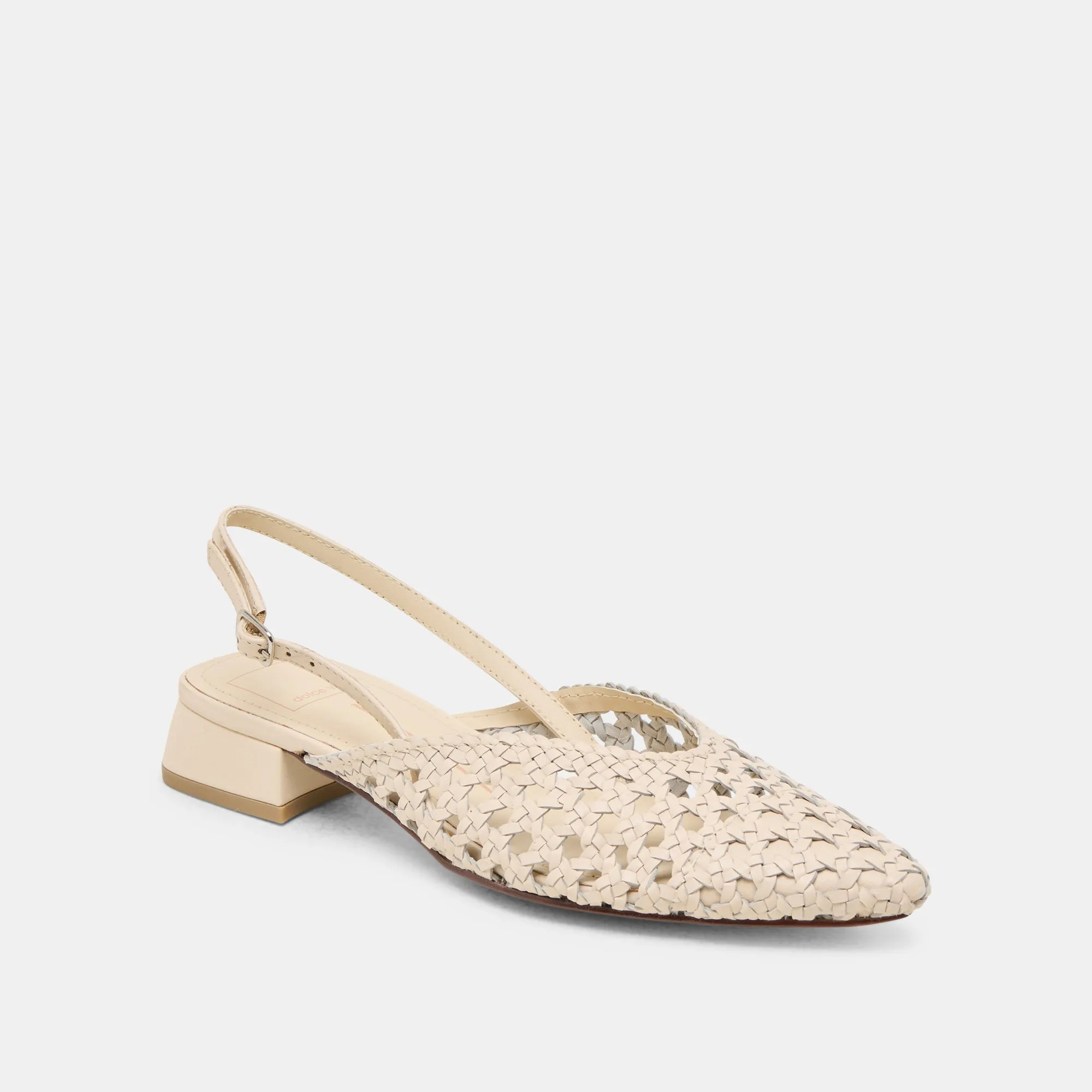 BIRDIE FLATS OFF WHITE WOVEN LEATHER Dolce Vita