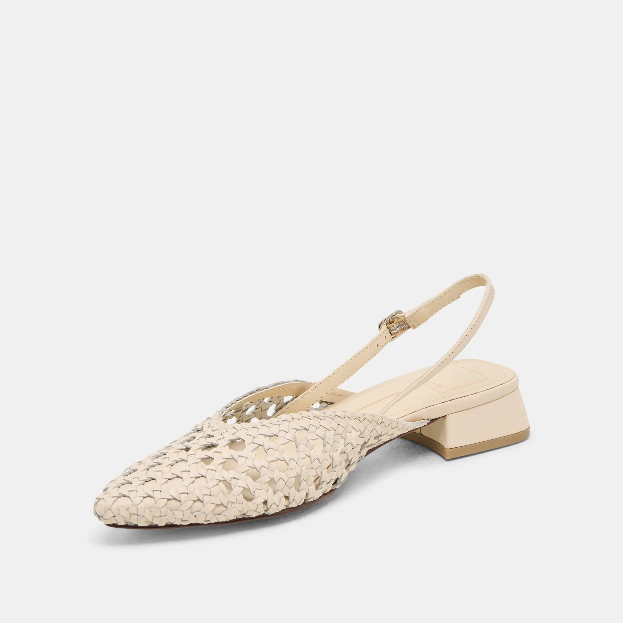 BIRDIE FLATS OFF WHITE WOVEN LEATHER Dolce Vita
