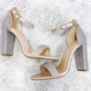 Black Tie Affair Sparkly Heels: Nude