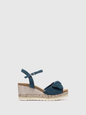 Blue Wedge Sandals