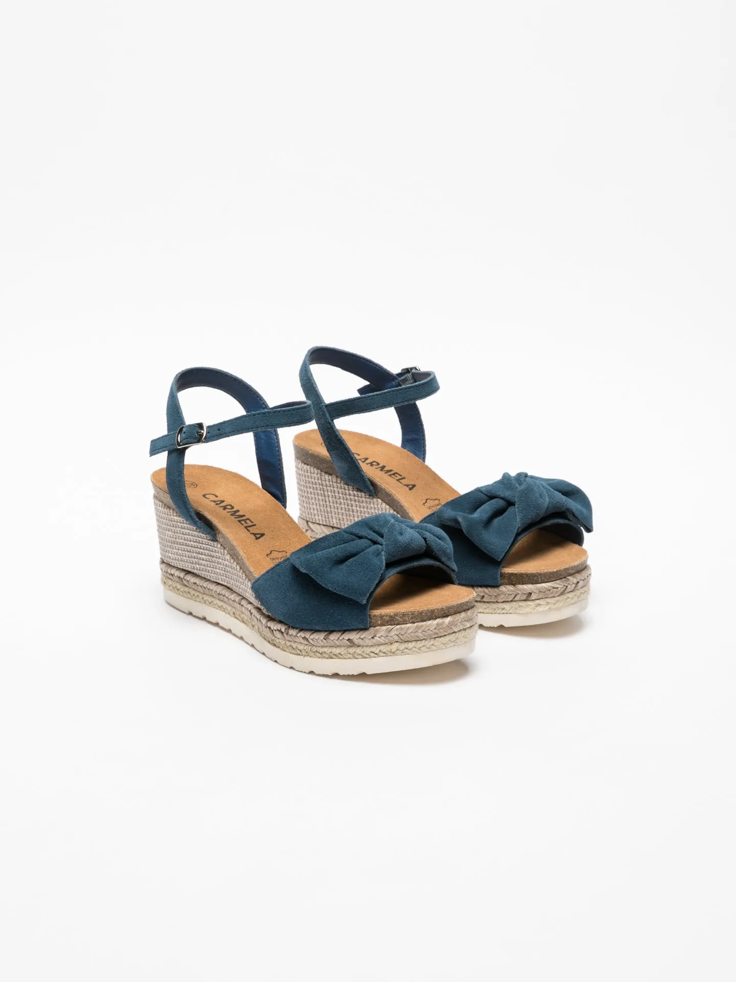 Blue Wedge Sandals