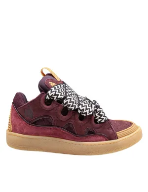 Bordeaux Curb Suede And Fabric Sneaker