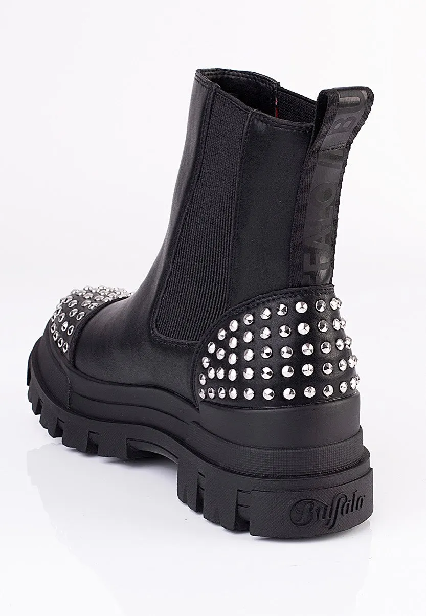 Buffalo - Aspha Chelsea Pin Vegan Nappa Black/Silver - Chelsea Boots