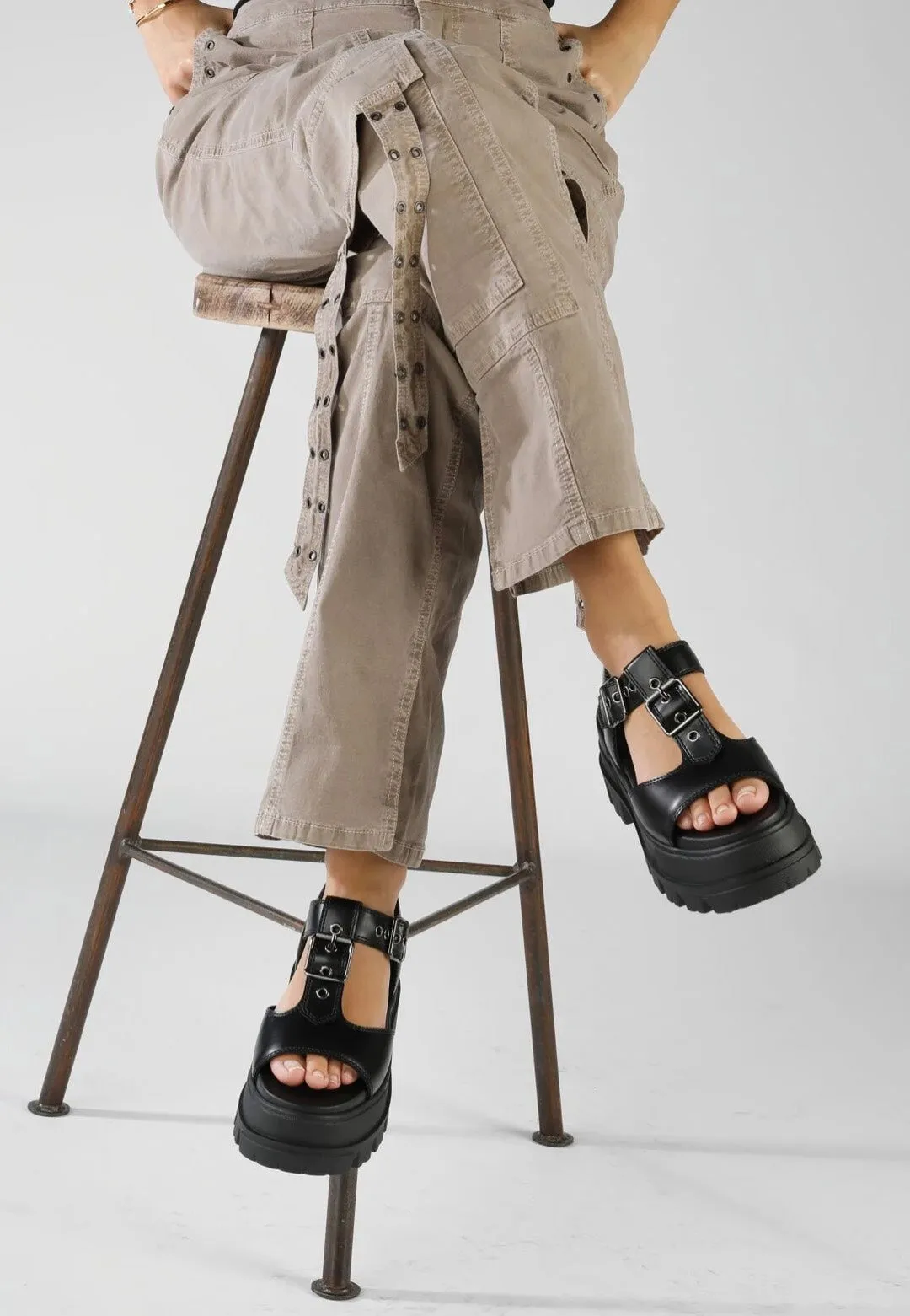 Buffalo - Aspha Jane Vegan Nappa Black - Girl Sandals