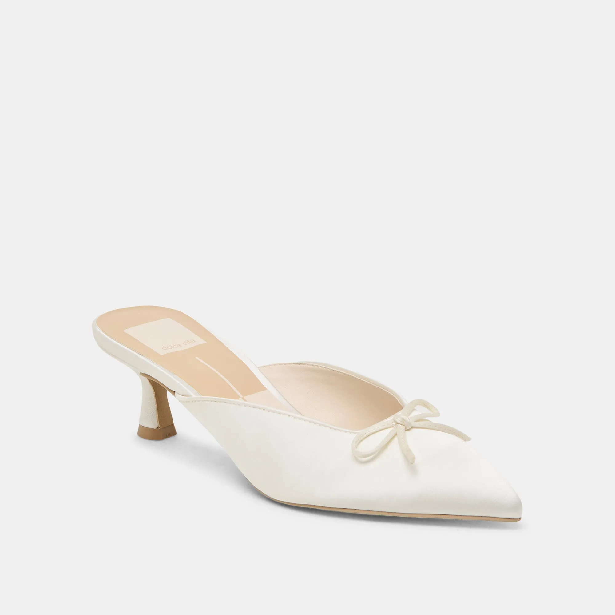 CLEO HEELS OFF WHITE SATIN Dolce Vita