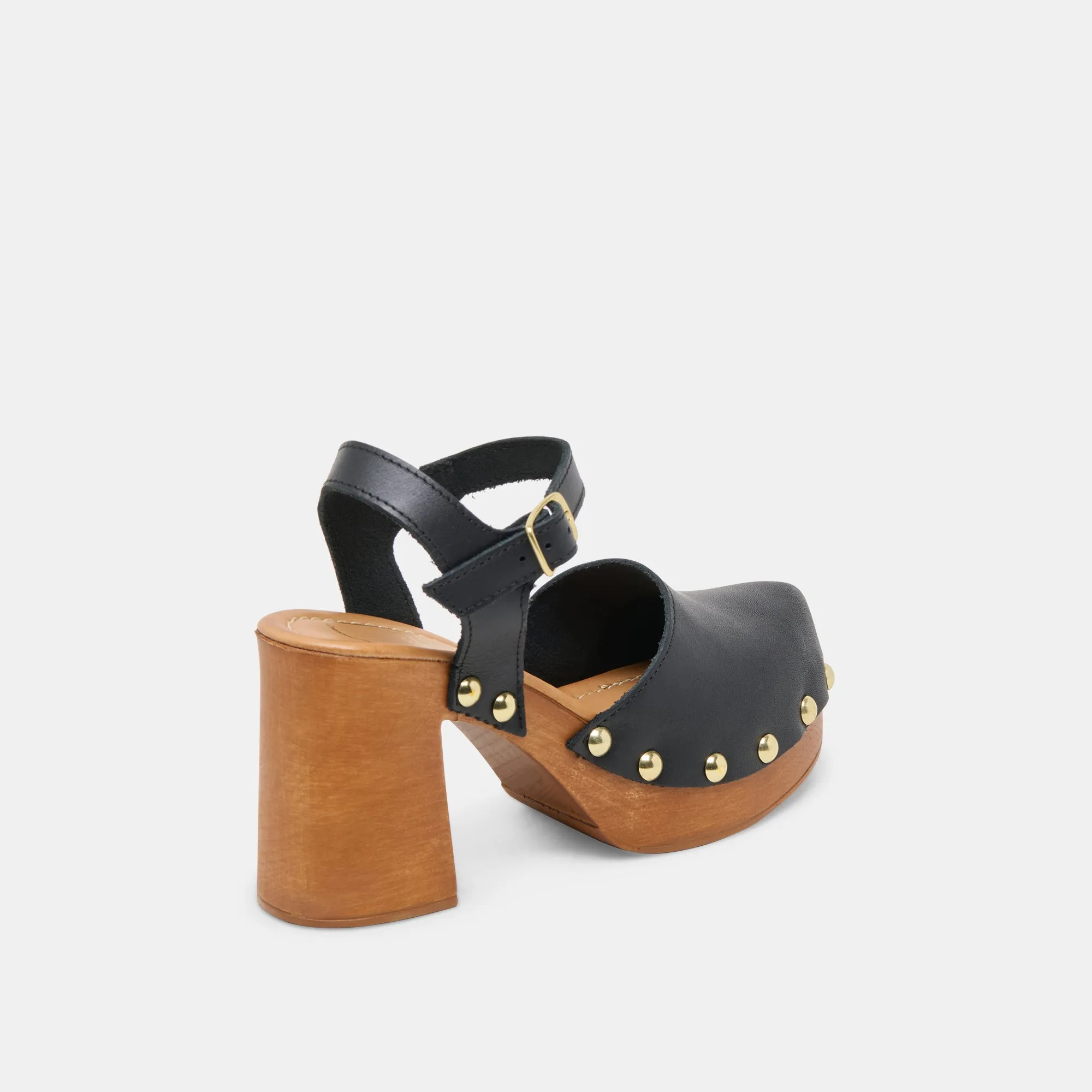 CLOVER HEELS BLACK LEATHER Dolce Vita