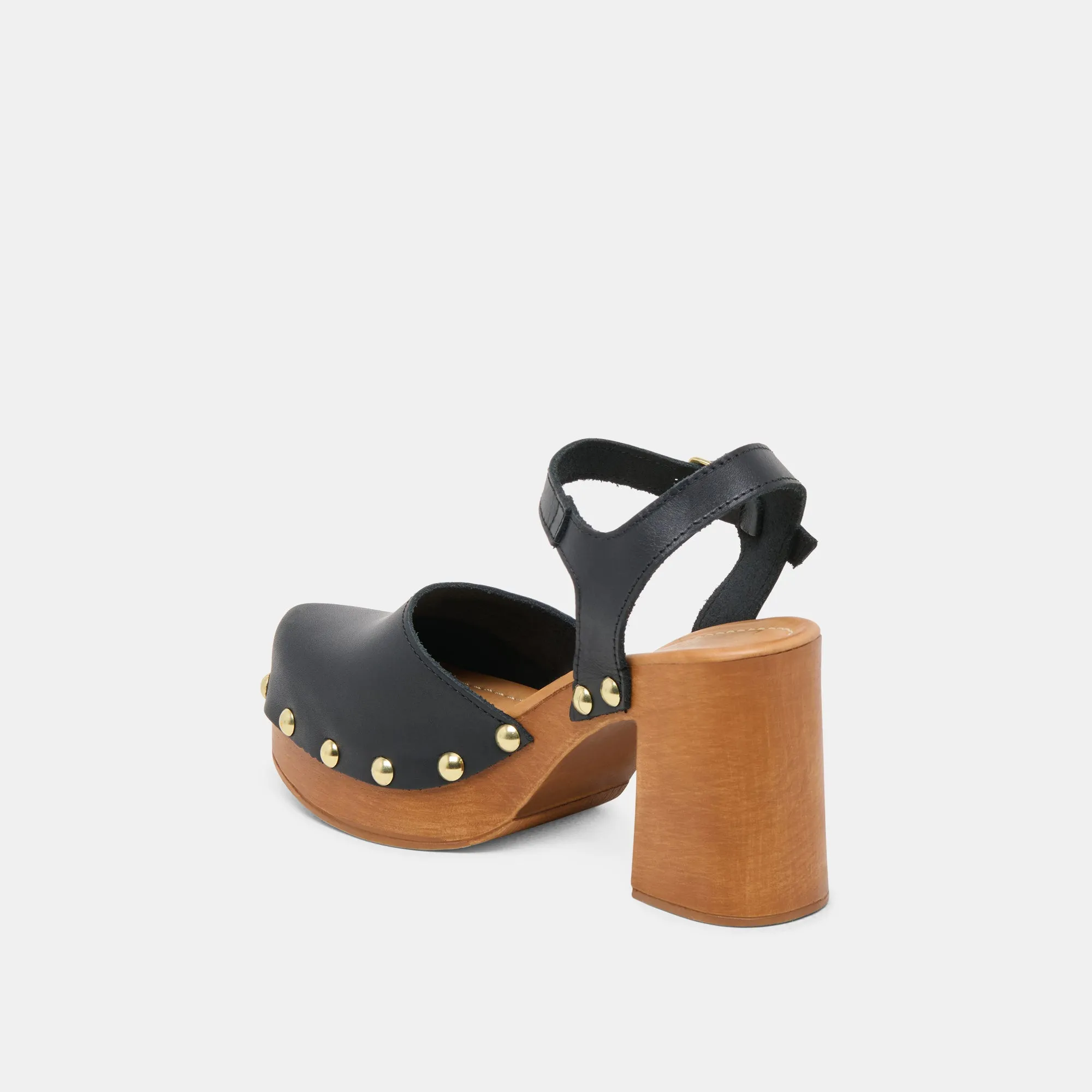 CLOVER HEELS BLACK LEATHER Dolce Vita