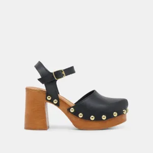 CLOVER HEELS BLACK LEATHER Dolce Vita