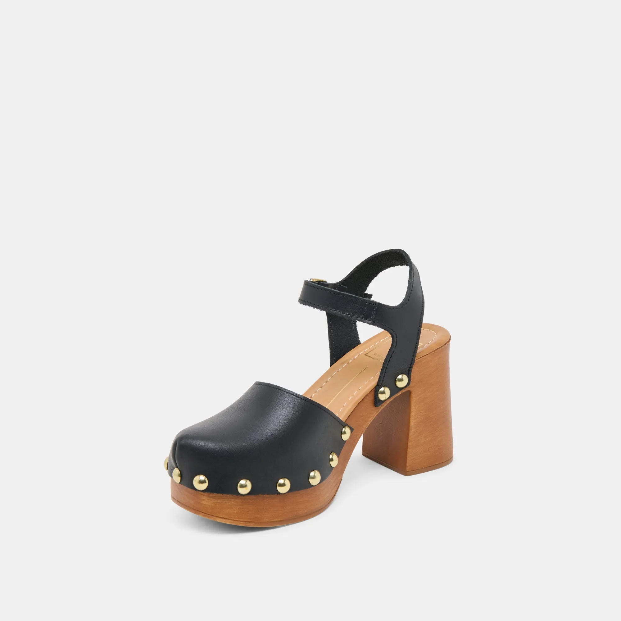 CLOVER HEELS BLACK LEATHER Dolce Vita