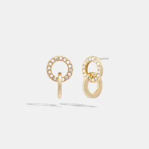 Coach Outlet Interlocking Open Circle Pearl Huggie Earrings