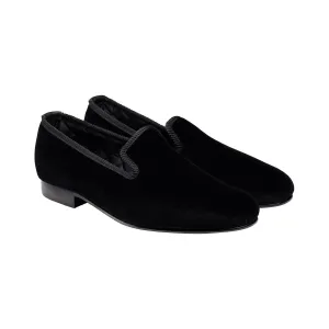 Crockett & Jones Plain Albert Black Velvet