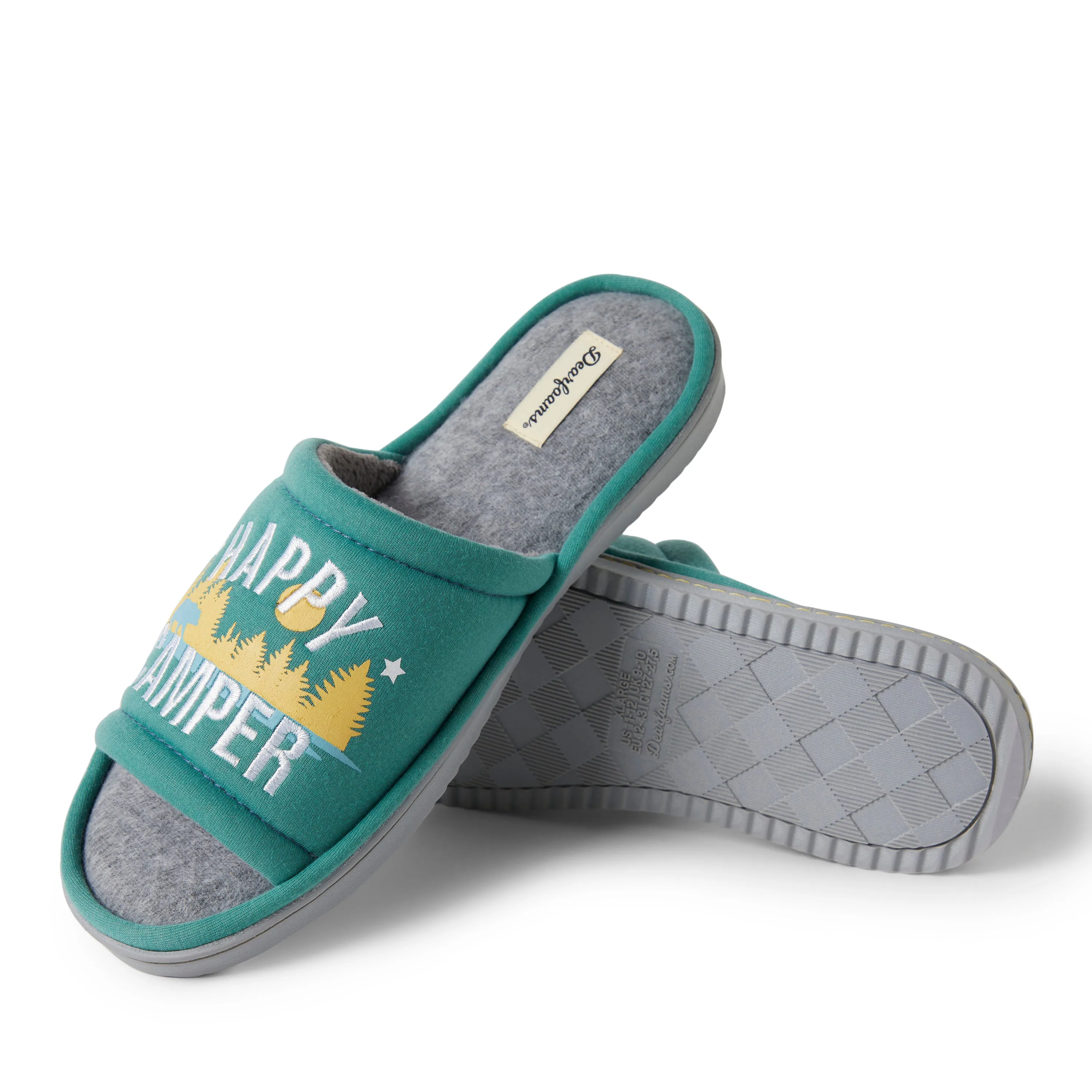 Dearfoams Mens Men’s Lennox Sweatshirt Camp Slide Slipper
