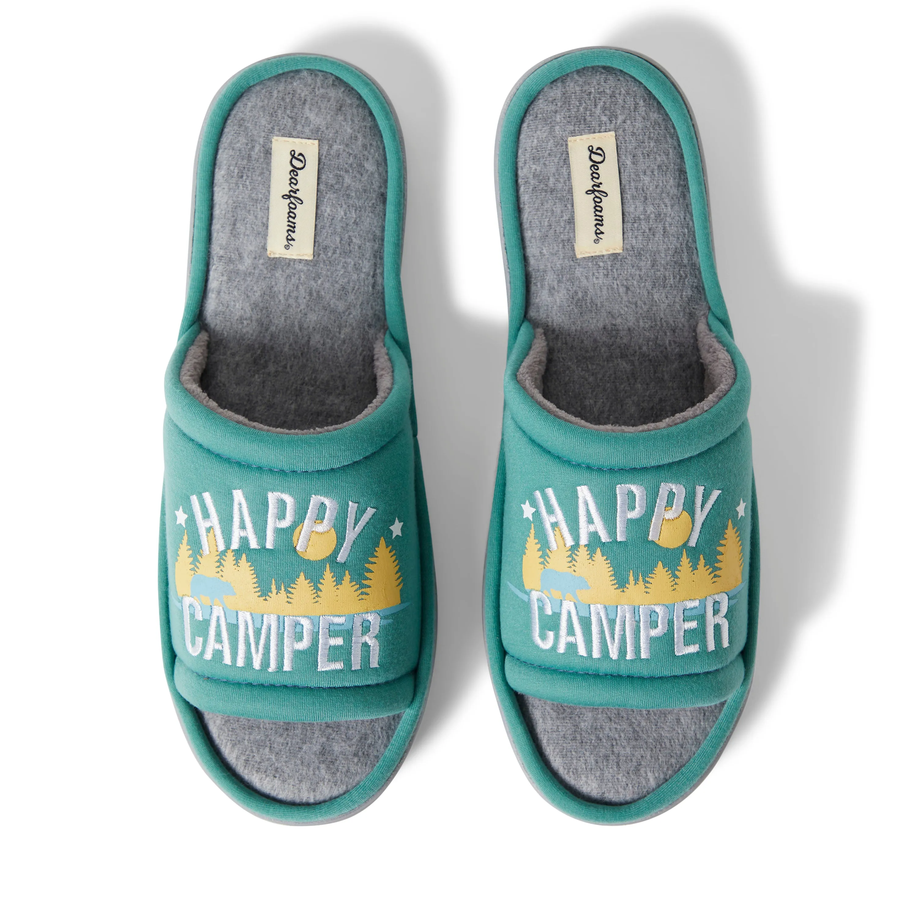 Dearfoams Mens Men’s Lennox Sweatshirt Camp Slide Slipper