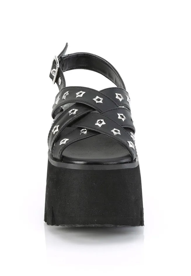 DemoniaCult - Ashes 12 Black Vegan Leather - Girl Sandals