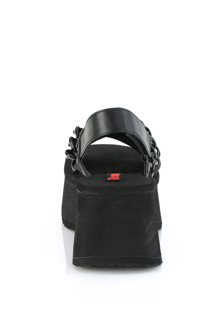 DemoniaCult - Funn 12 Black Vegan Leather - Girl Sandals
