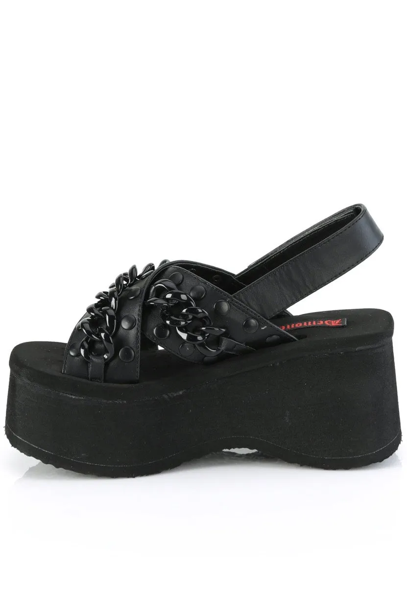 DemoniaCult - Funn 12 Black Vegan Leather - Girl Sandals