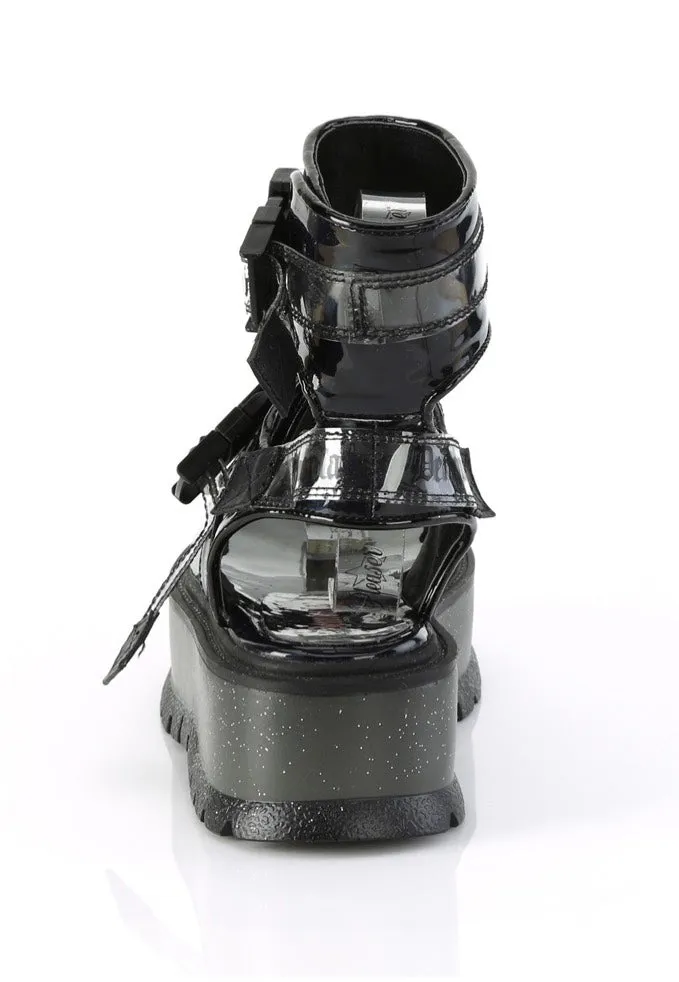 DemoniaCult - Slacker 15B Black Holo Pat - Girl Sandals