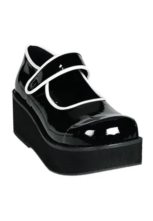 DemoniaCult - Sprite 01 Black/Ehite Pat - Girl Sandals