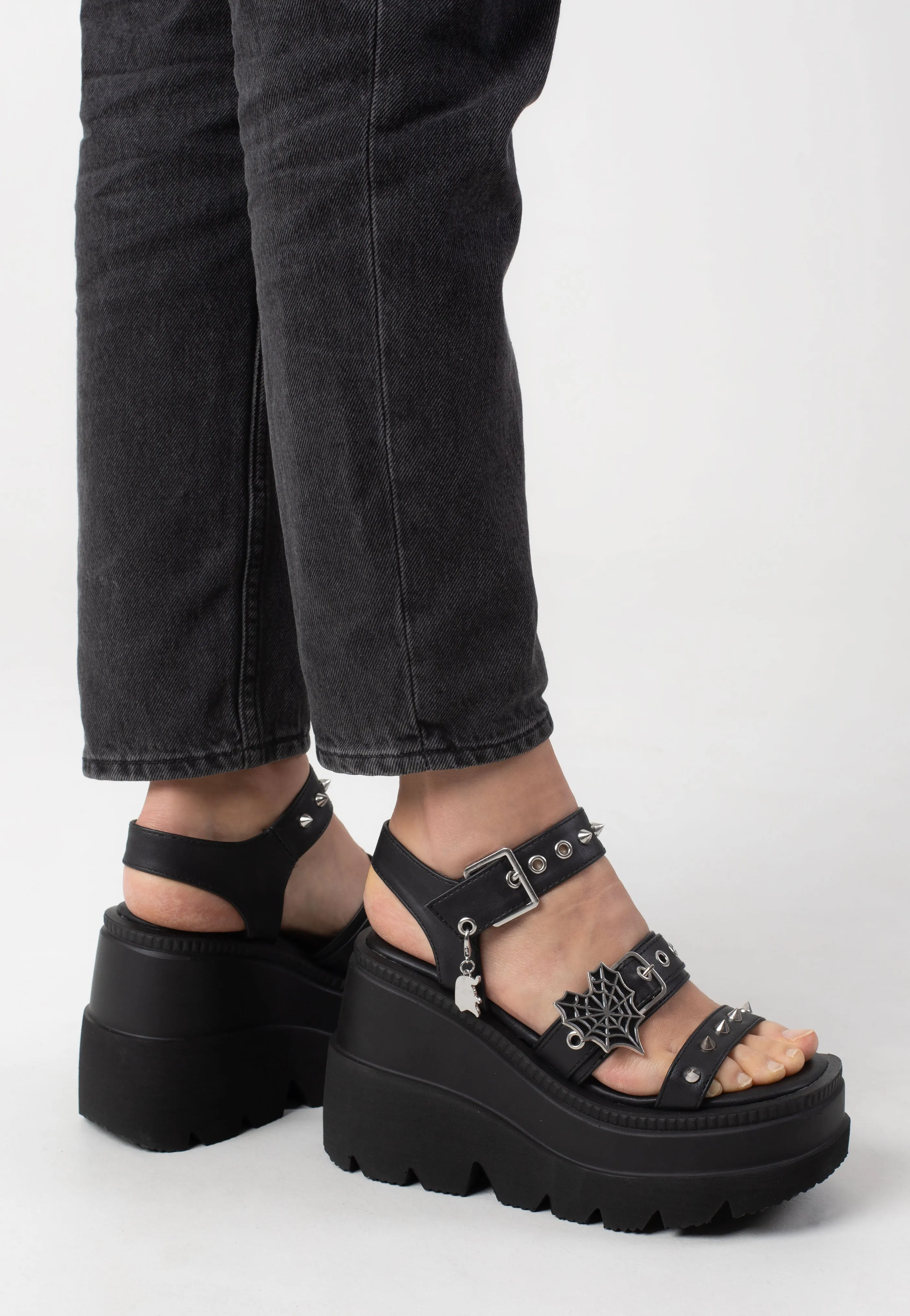 DemoniaCult - Wedge PF Ankle Strap - Girl Sandals