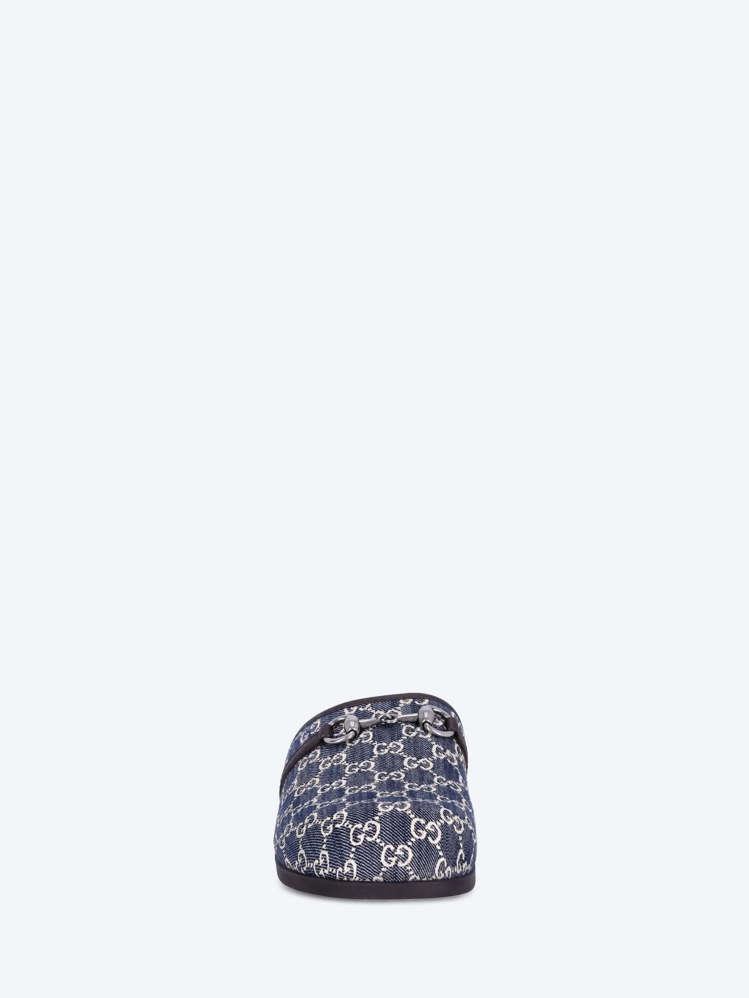 Denim Horsebit mules