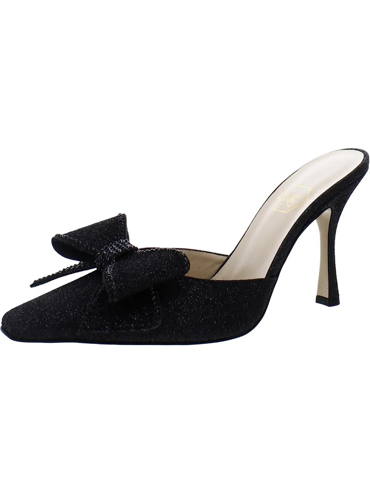 Dimante Womens Satin Square Toe Mules