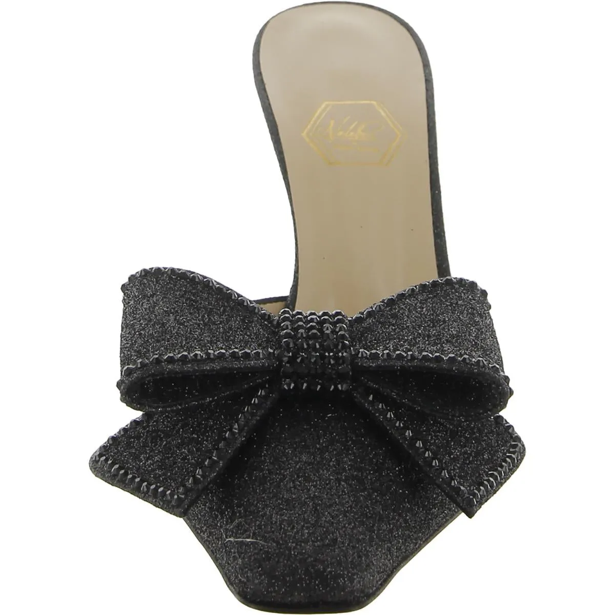 Dimante Womens Satin Square Toe Mules