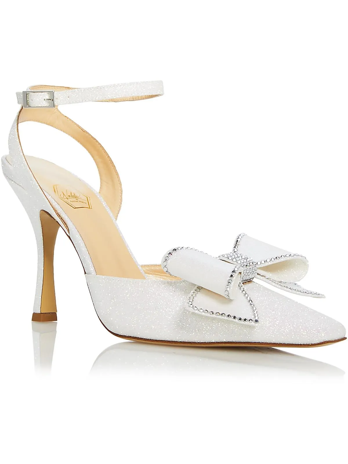 Dimante Womens Satin Square Toe Mules