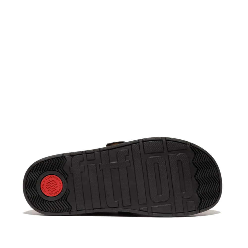 Fitflop Gen-FF Buckle Flat-Stud Leather Mule Black