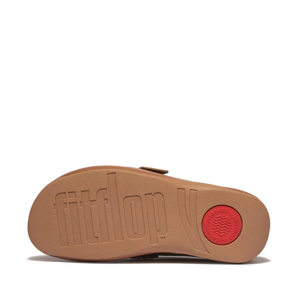 FitFlop Shuv Buckle Latte Tan Leather Clogs