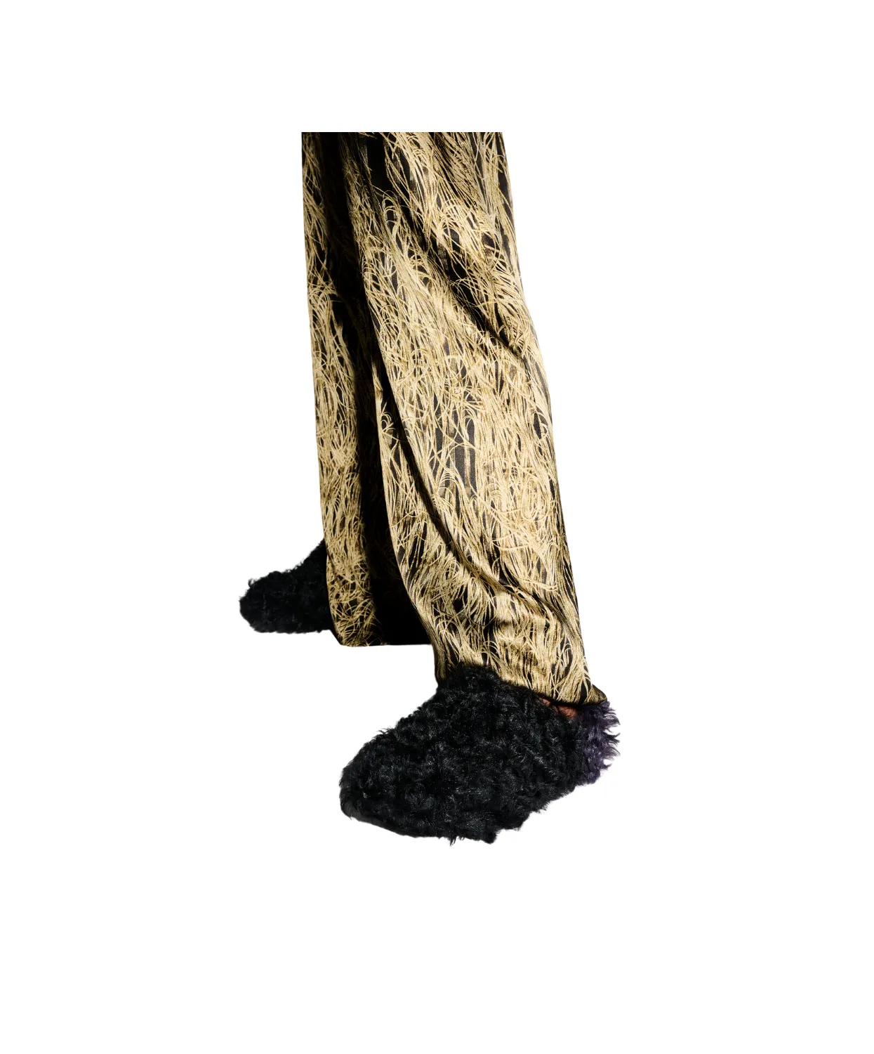 FitFlop Shuv x Roksanda Curly Faux Fur Clogs Black Ink