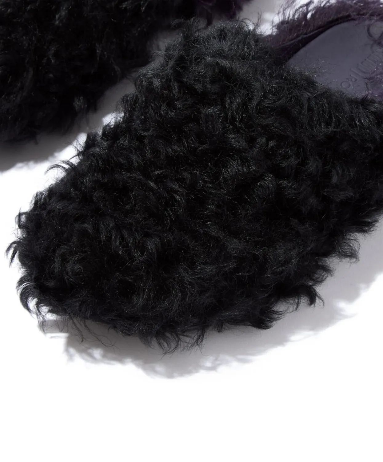 FitFlop Shuv x Roksanda Curly Faux Fur Clogs Black Ink