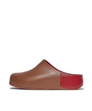 FitFlop Shuv x Roksanda Leather Clogs Tan Crimson