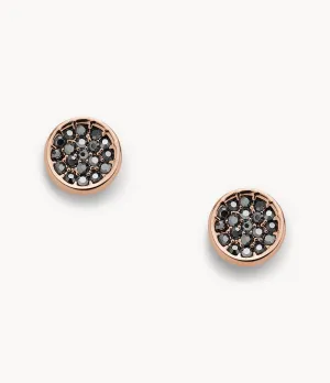 Fossil Women's Rose Gold-Tone Brass Stud Earrings