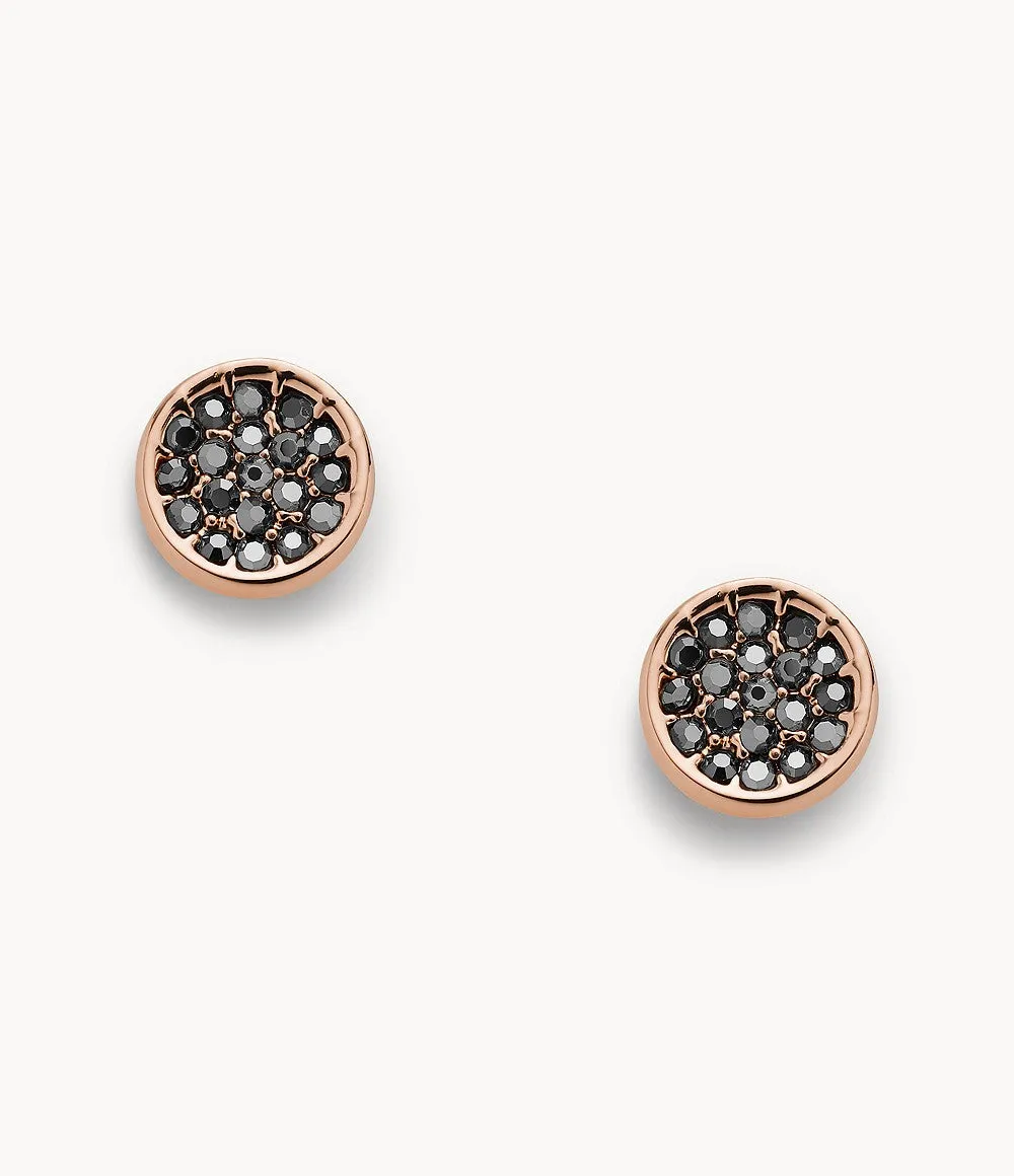 Fossil Women's Rose Gold-Tone Brass Stud Earrings