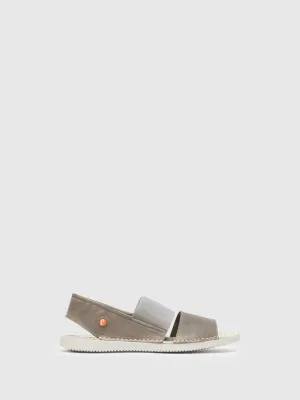 Gray Sling-Back Sandals