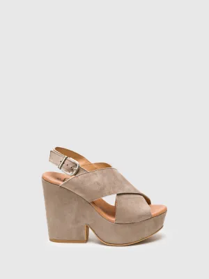 Gray Wedge Sandals