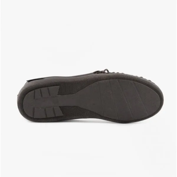 Hush Puppies ACE Mens Leather Mocassin Slippers Brown