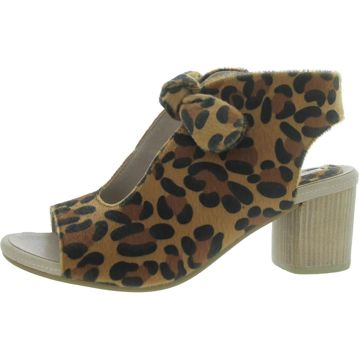 Kimora Womens Faux Leather Bow Peep-Toe Heels