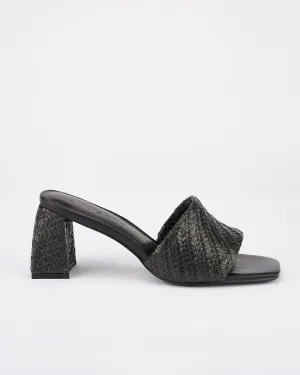 Lenny Mule Black Raffia SOL SANA