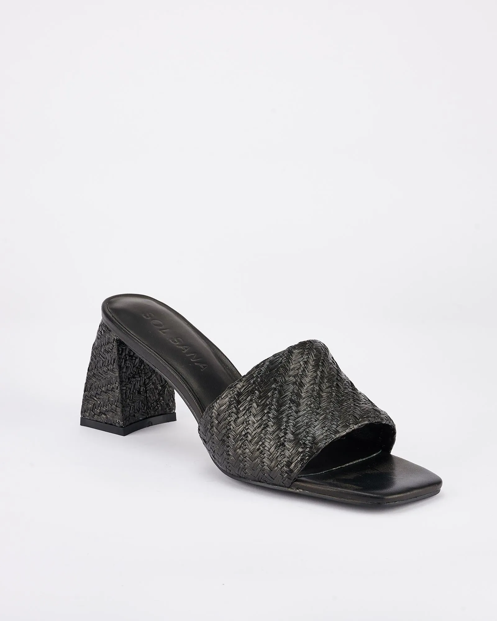 Lenny Mule Black Raffia SOL SANA