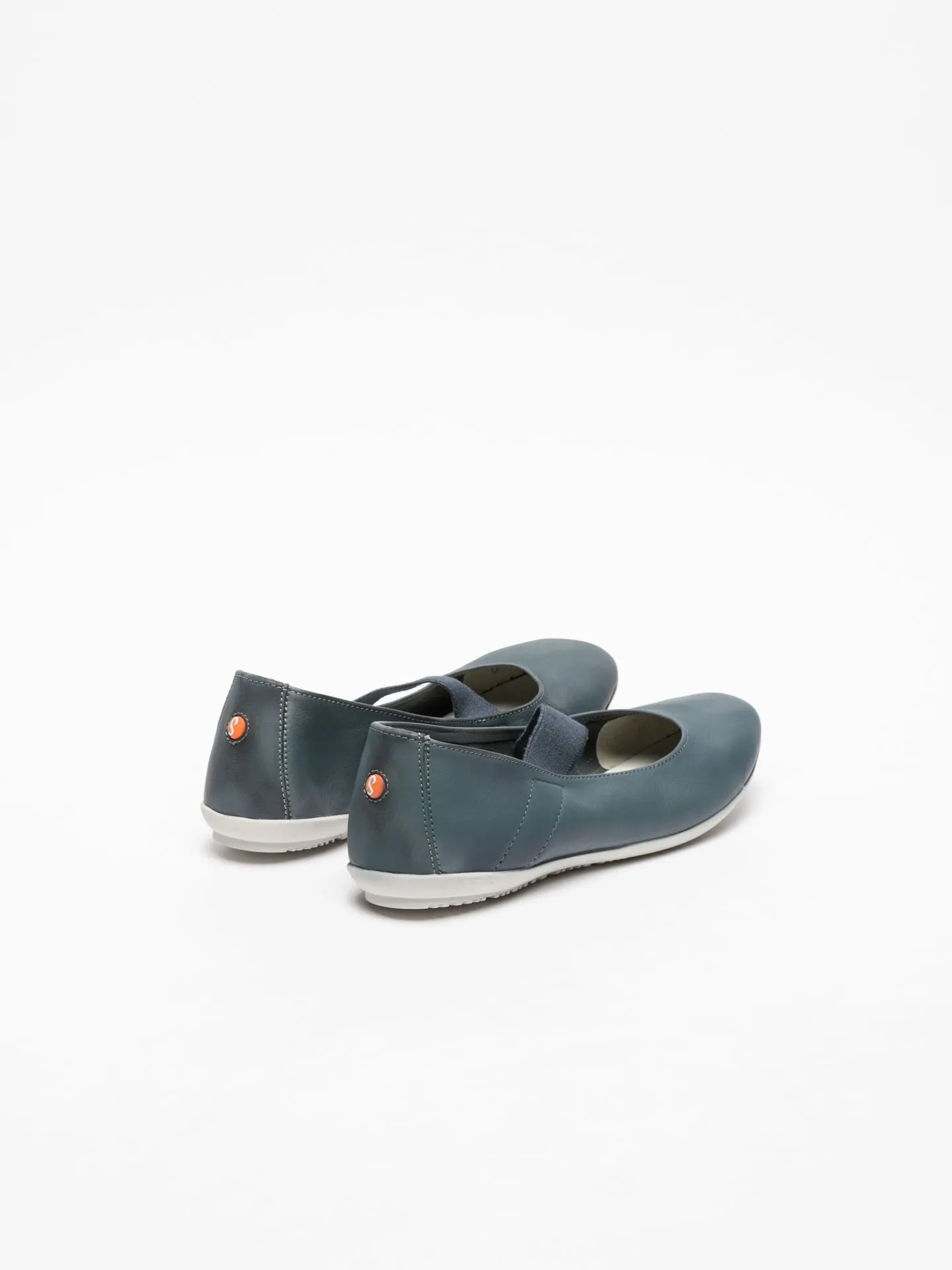 Navy Elasticated Ballerinas