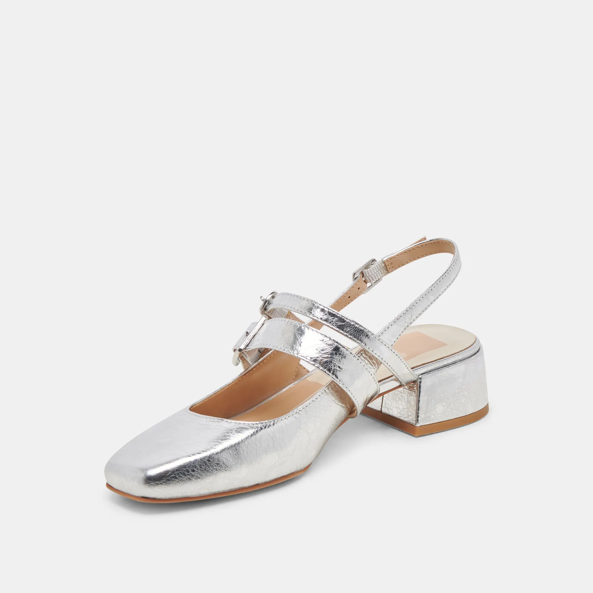 PATZY HEELS SILVER DISTRESSED LEATHER Dolce Vita