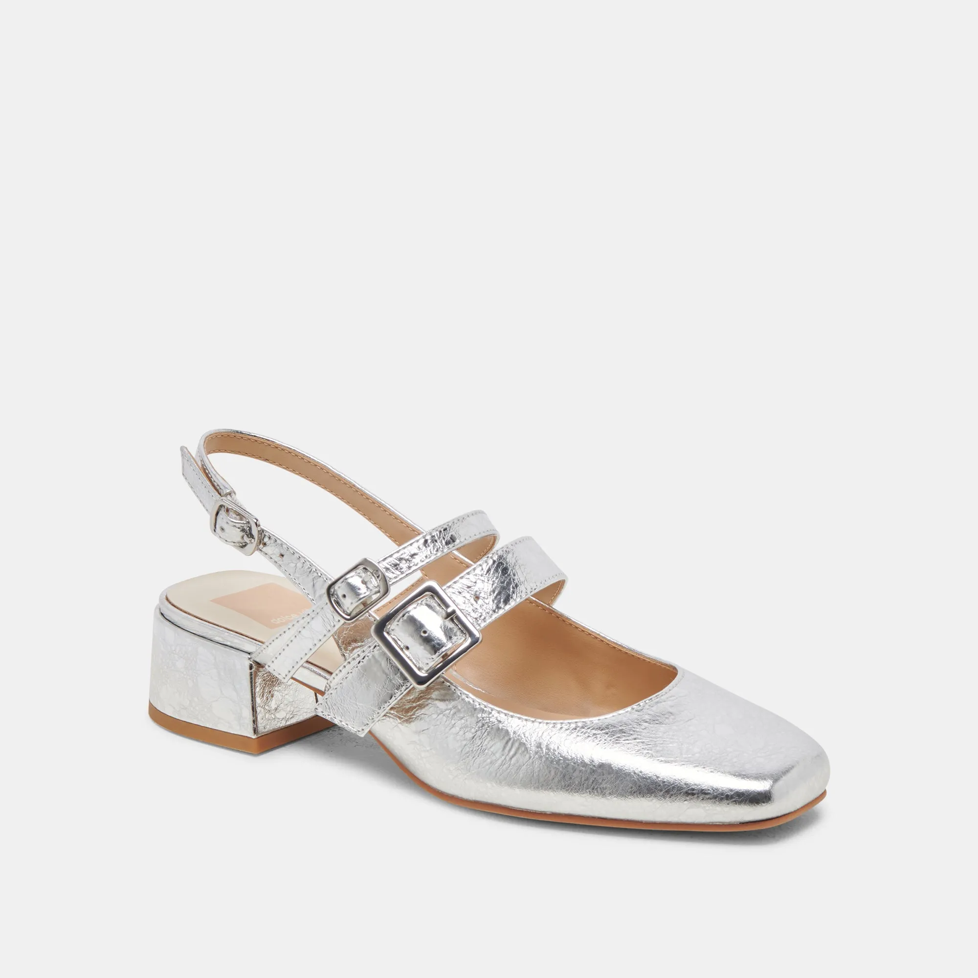 PATZY HEELS SILVER DISTRESSED LEATHER Dolce Vita