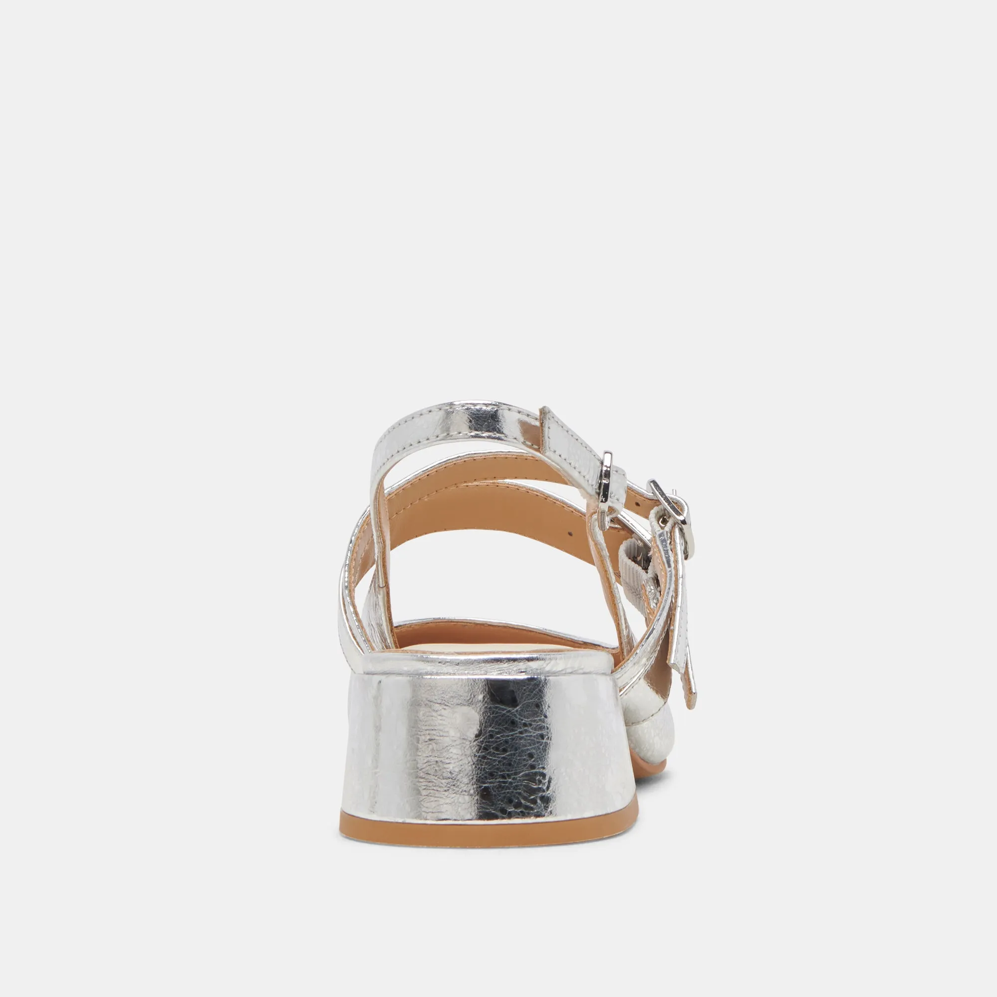 PATZY HEELS SILVER DISTRESSED LEATHER Dolce Vita