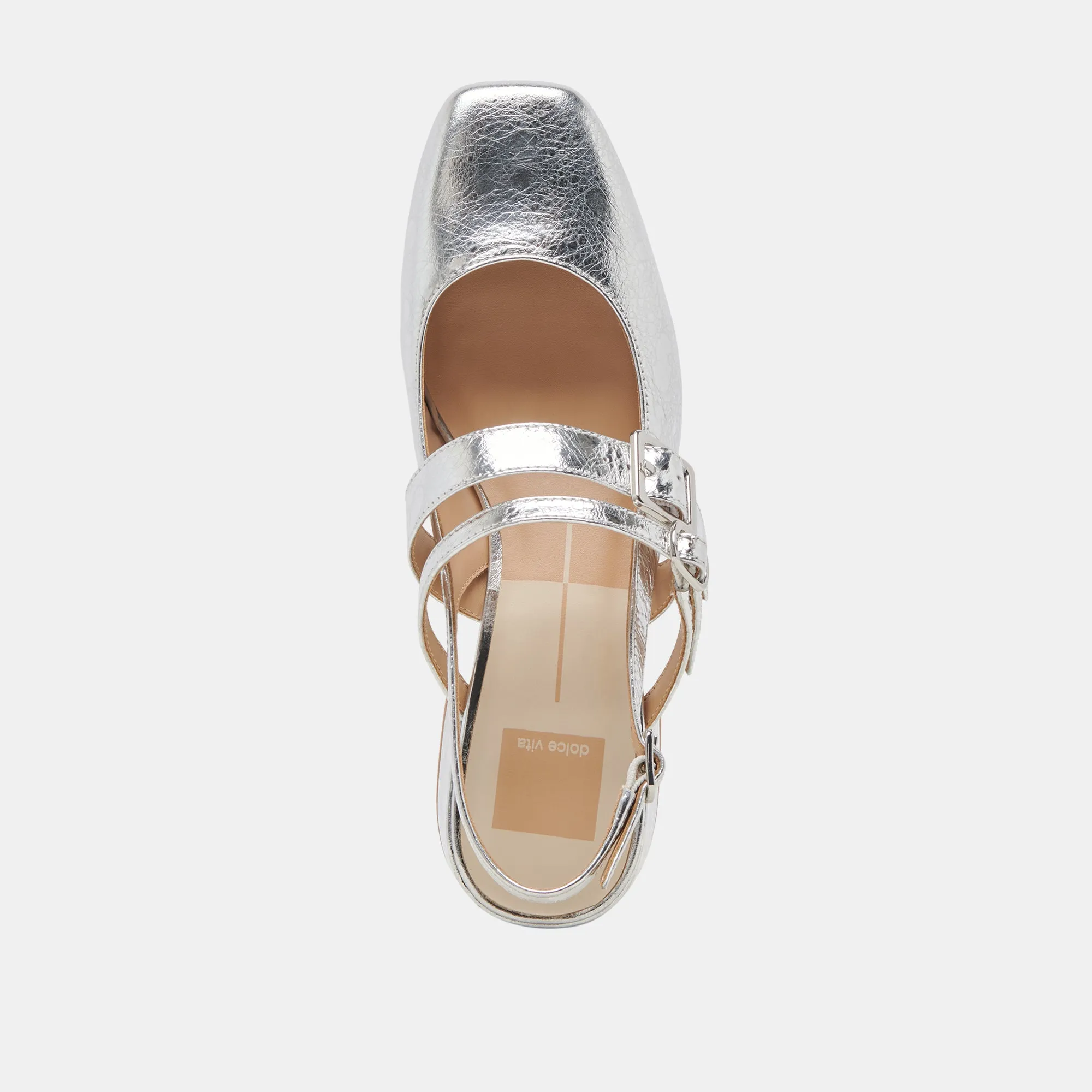 PATZY HEELS SILVER DISTRESSED LEATHER Dolce Vita